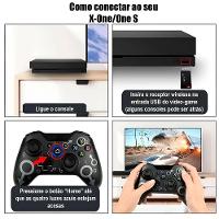 Controle Joystick Sem Fio Preto Personalizado Para Xbox One Notebook E Pc Gamer - 3