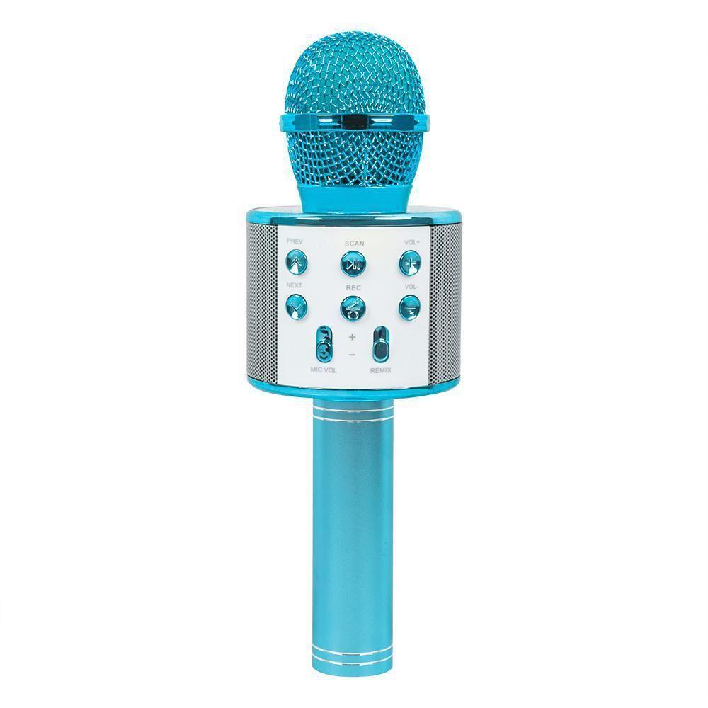 Microfone Karaoke Bluetooth Sem Fio Recarregável - Azul - 1