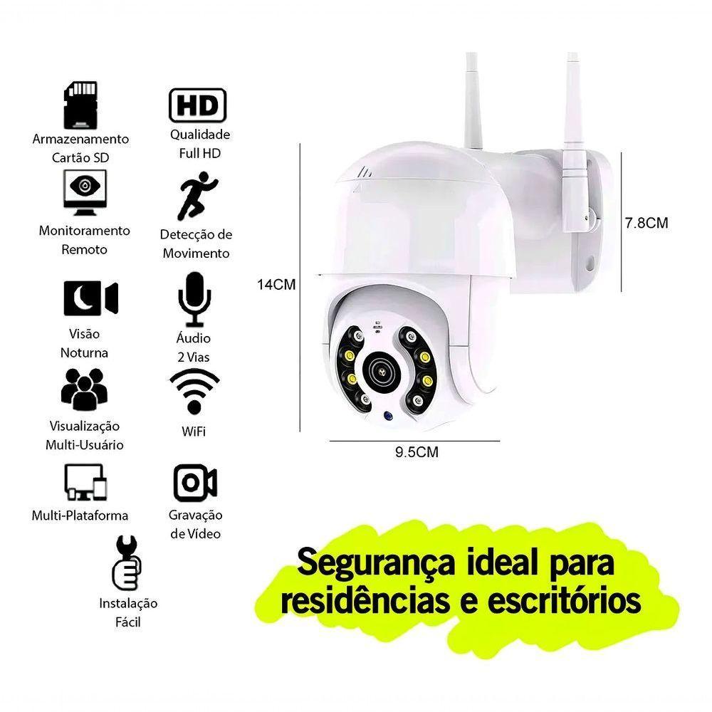 Câmera Ip Rotativa Speed Dome 355º Prova Dágua Wifi Hd 1080p - 2