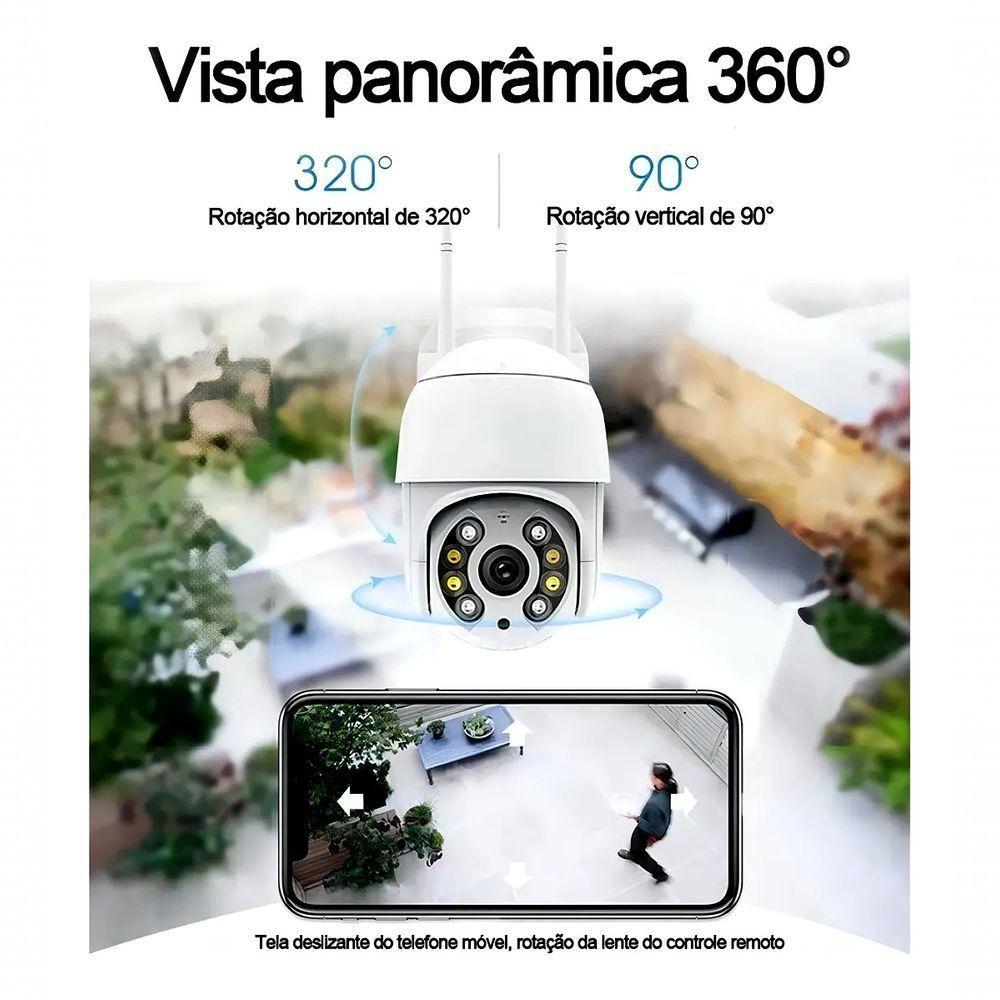 Câmera Ip Rotativa Speed Dome 355º Prova Dágua Wifi Hd 1080p - 4