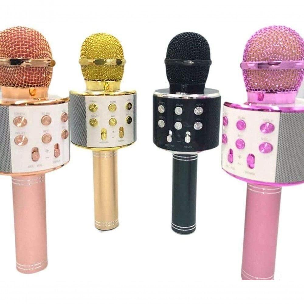 Microfone Sem Fio Bluetooth Karaokê Ws 858 - Dourado Homologação: 149822010251 - 4