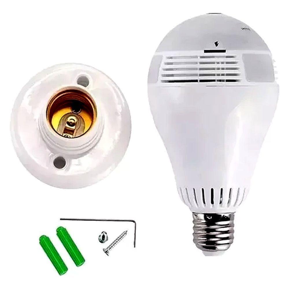 Câmera De Segurança Wifi Ip Lâmpada Espiã Visão Noturna - 3