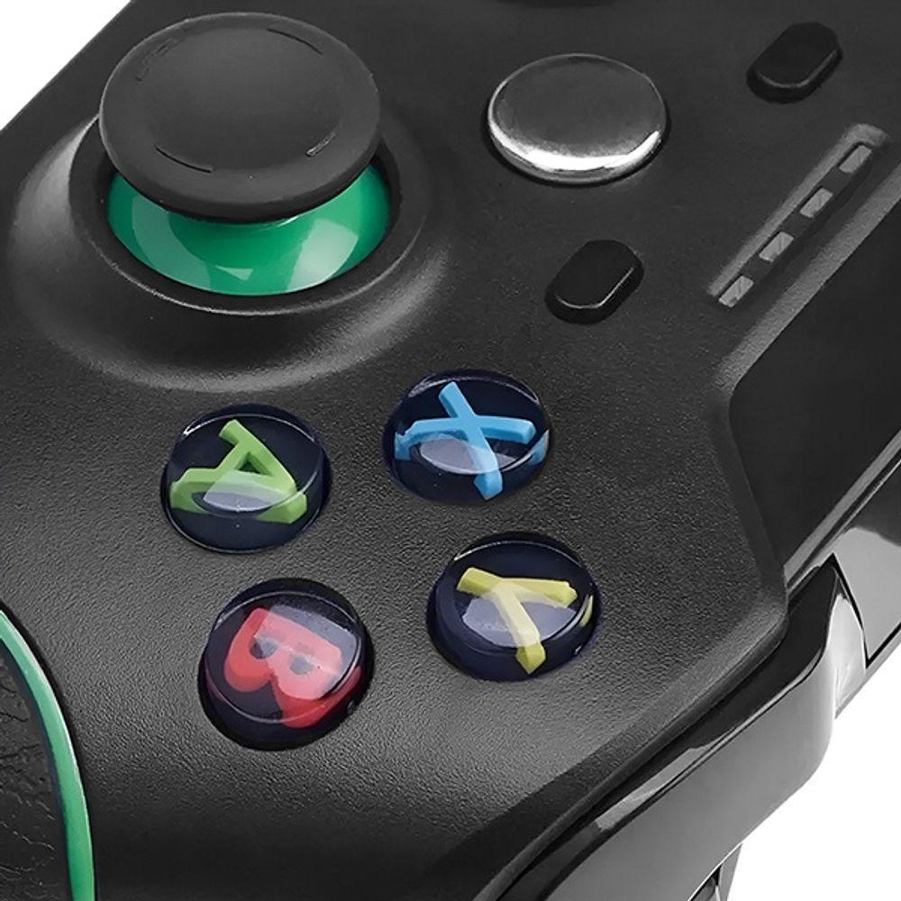 Controle Joystick Com Fio Xbox One Compatível Com Vídeo Game Pc E Cloud Gaming - Cor Preto-verde - 3