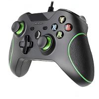 Controle Joystick Com Fio Xbox One Compatível Com Vídeo Game Pc E Cloud Gaming - Cor Preto-verde - 1
