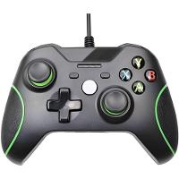 Controle Joystick Com Fio Xbox One Compatível Com Vídeo Game Pc E Cloud Gaming - Cor Preto-verde - 2