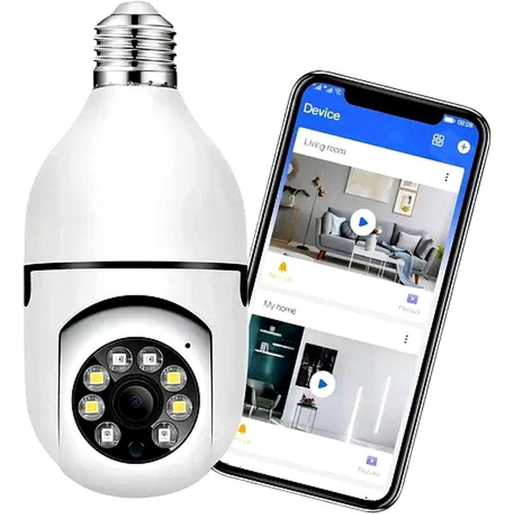 Câmera De Segurança Wifi Ip Lampada Full Hd Visão Noturna - Kit 2 - 4