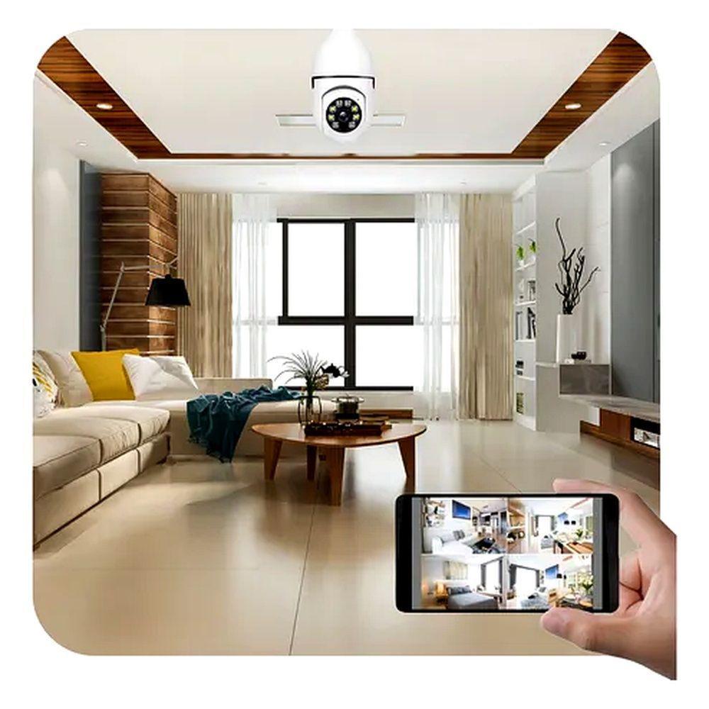 Câmera De Segurança Wifi Ip Lampada Full Hd Visão Noturna - Kit 2 - 5