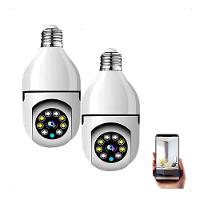 Câmera De Segurança Wifi Ip Lampada Full Hd Visão Noturna - Kit 2 - 1