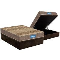 Cama Box Baú Casal: Colchão Espuma D45 Probel D33 Guarda Costas Brown + Base Crc Suede Brown (138x188) - 1