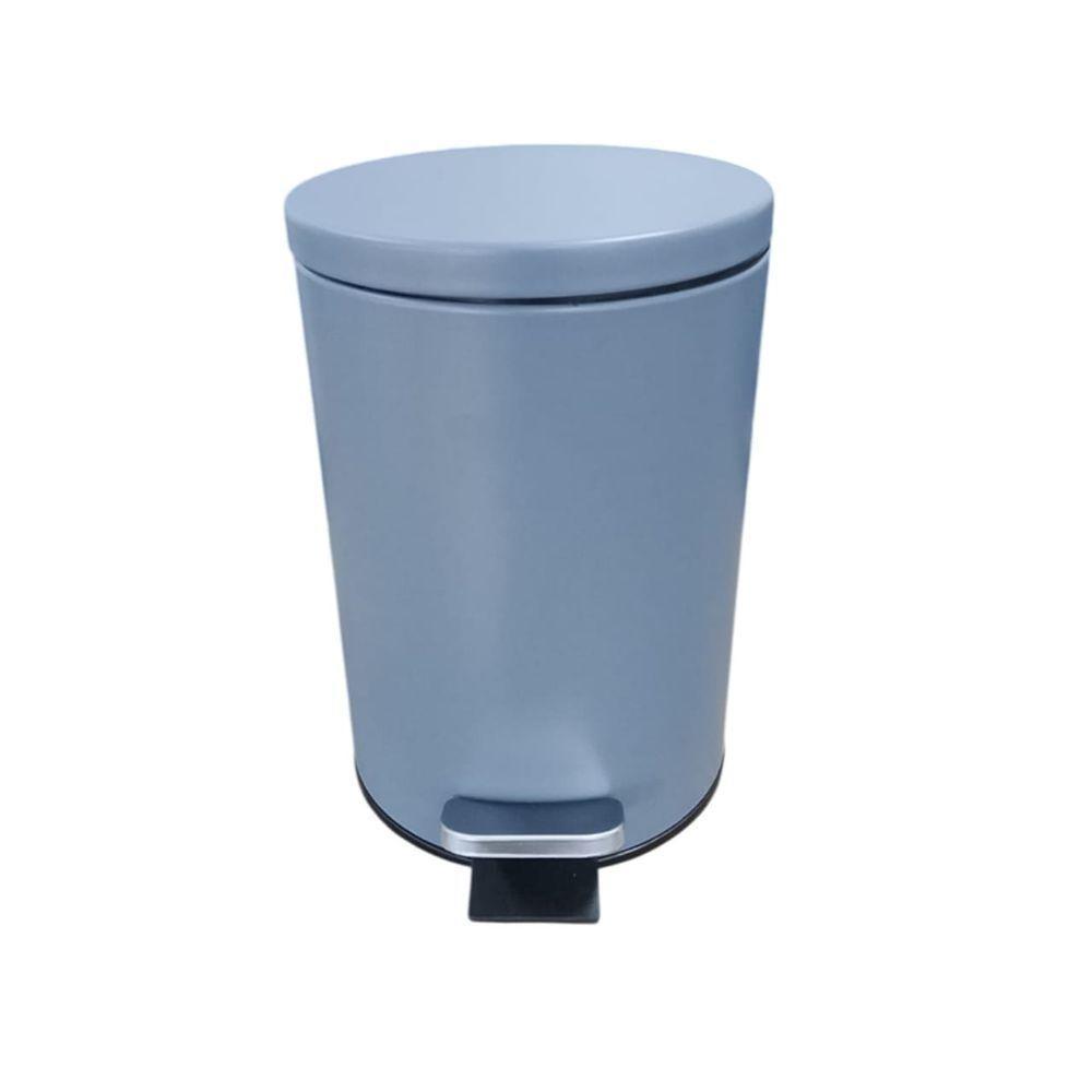 Lixeira Redonda Balde Interno Removível Pedal Multiuso Aço 3 Litros Cinza Matte - 2