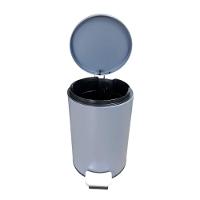 Lixeira Redonda Balde Interno Removível Pedal Multiuso Aço 3 Litros Cinza Matte - 3