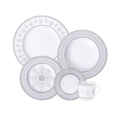 Aparelho De Jantar Tramontina Gabrielle Em Porcelana Decorada 20 Peças