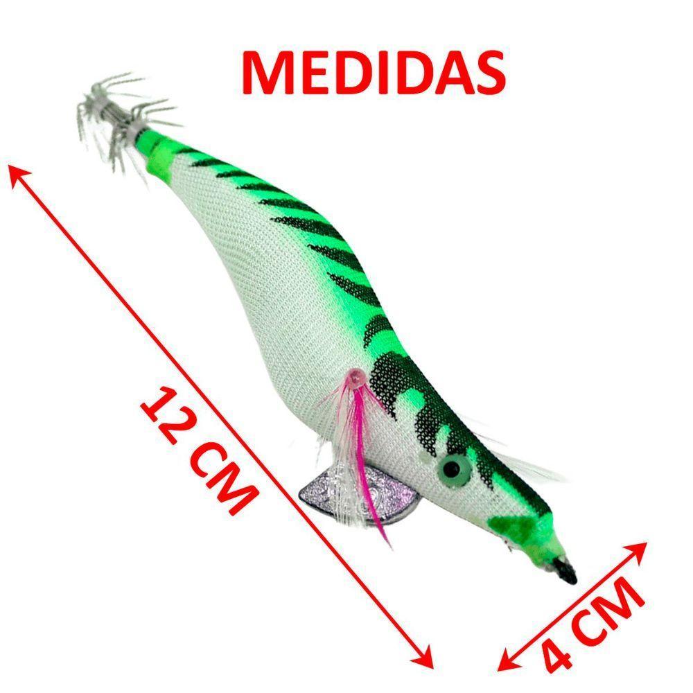 Kit 6 Isca Anzóis De Pesca Artificial Verde Zangarilho 12cm - 4