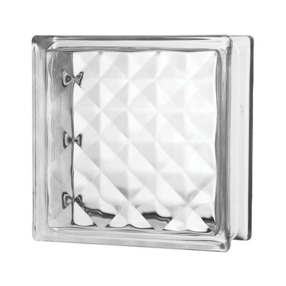 Tijolo De Vidro 19 X 19 X 8 Cm Lapidado Translúcido 06 Unidades Tradestar - 1