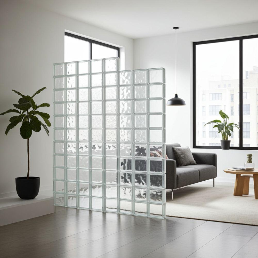 Tijolo De Vidro 19 X 19 X 8 Cm Lapidado Translúcido 06 Unidades Tradestar - 6