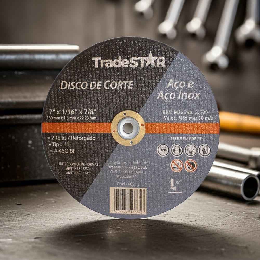 Disco De Corte 180 X 1,6mm Furo 22,23mm Aço E Inox Tradestar - 2