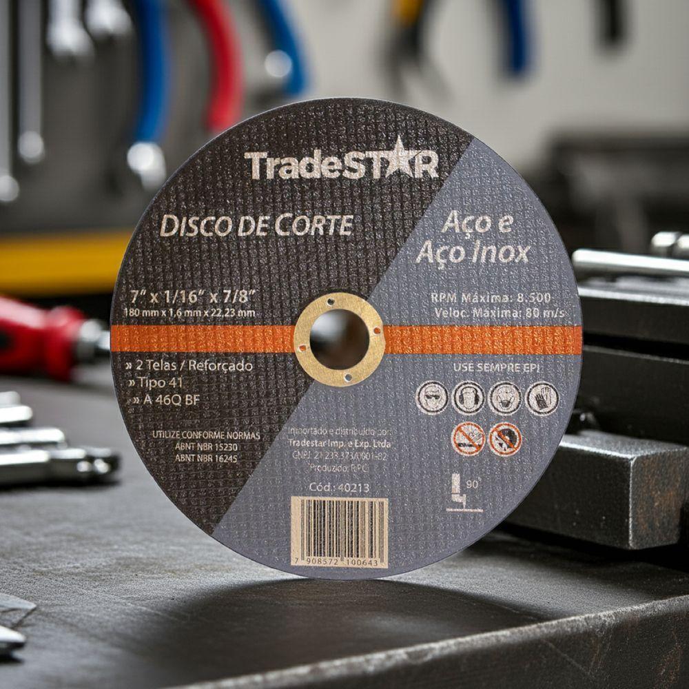 Disco De Corte 180 X 1,6mm Furo 22,23mm Aço E Inox Tradestar - 4