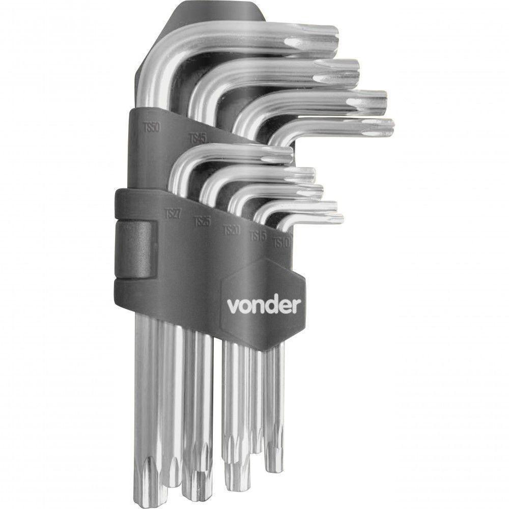 Jogo De Chaves Pentalobular Ts10 A Ts50 Com 9 Peças Vonder - 1