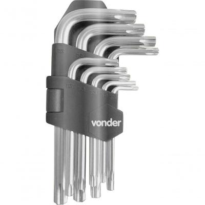 Jogo De Chaves Pentalobular Ts10 A Ts50 Com 9 Peças Vonder