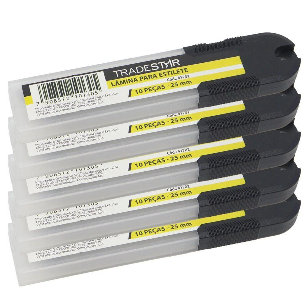 Lâmina Para Estilete 25 Mm Com 10 Peças Tradestar - 2