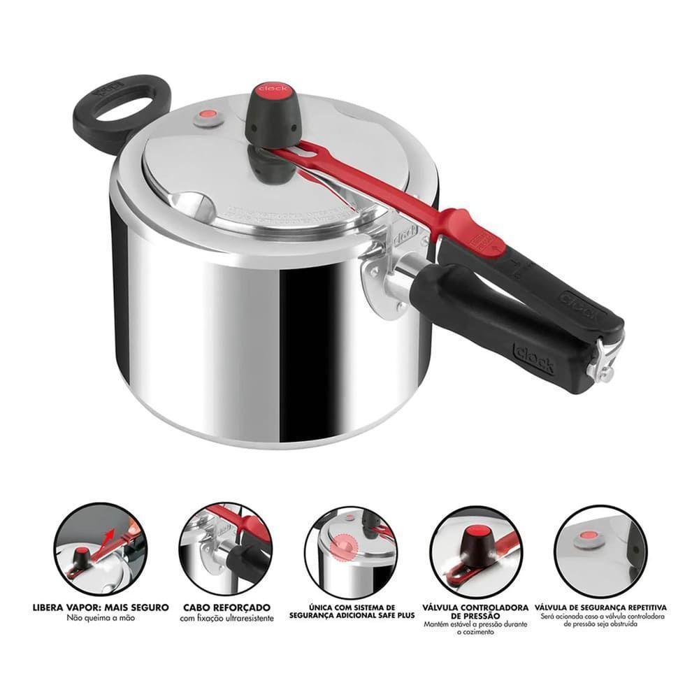 Panela De Pressao Clock Original Polida 4,5l - 9295306812 - 2