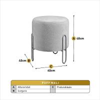 Puff Banqueta Mali Luxo Base Bronze Castellar Móbile Corino Caramelo - 3