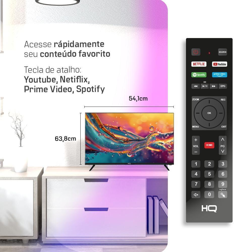 Smart TV HQ 24 HD Tela Sem Bordas Sistema Android Design Slim HQS24NKHM Bivolt - 6