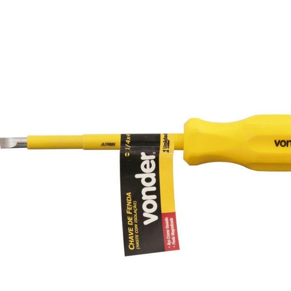 Chave Fenda 1-4x5 Cromo Vanádio Haste Isolada 1000v Vonder - 4