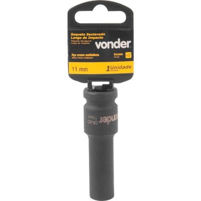 Soquete Sextavado De Impacto Longo Encaixe 1-2" 11mm Vonder