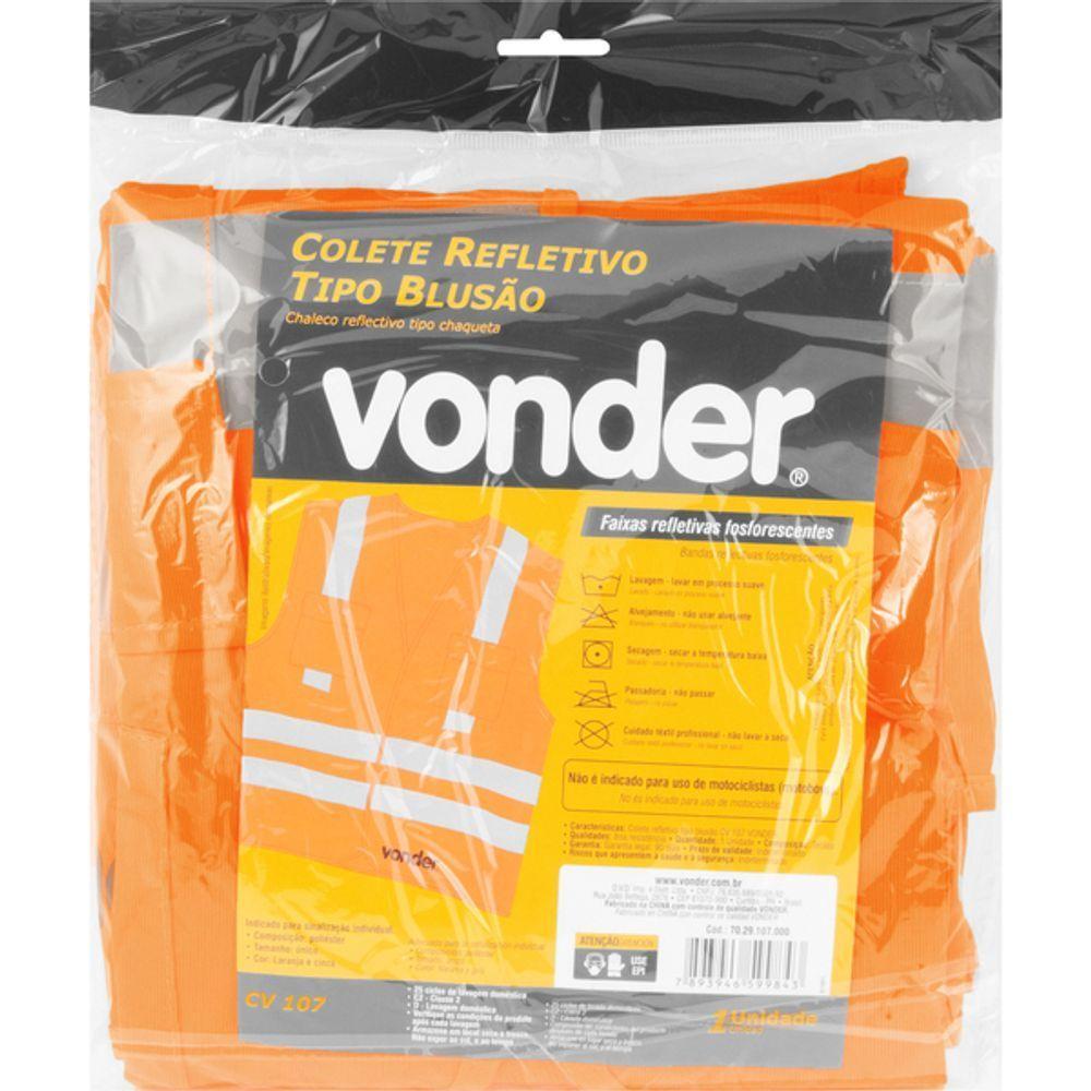 Colete Refletivo Bolso Laranja Cv107 - Vonder - 2