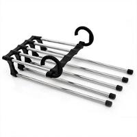 Cabide Para Calças Shorts Bermudas Gravatas Inox 5 Divisórias Multifuncional Retrátil - 5