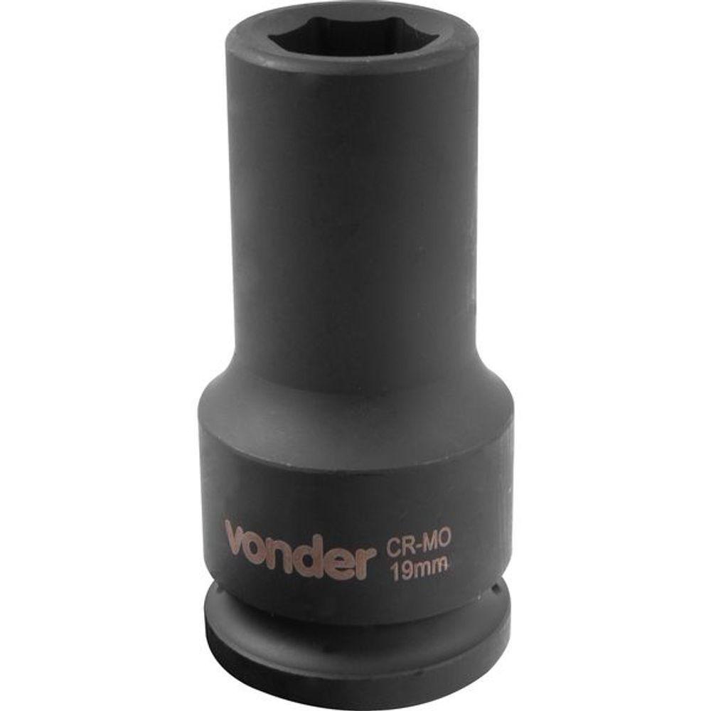 Soquete Sextavado Impacto Longo 3-4" 19mm Aço Cromo Vonder - 2