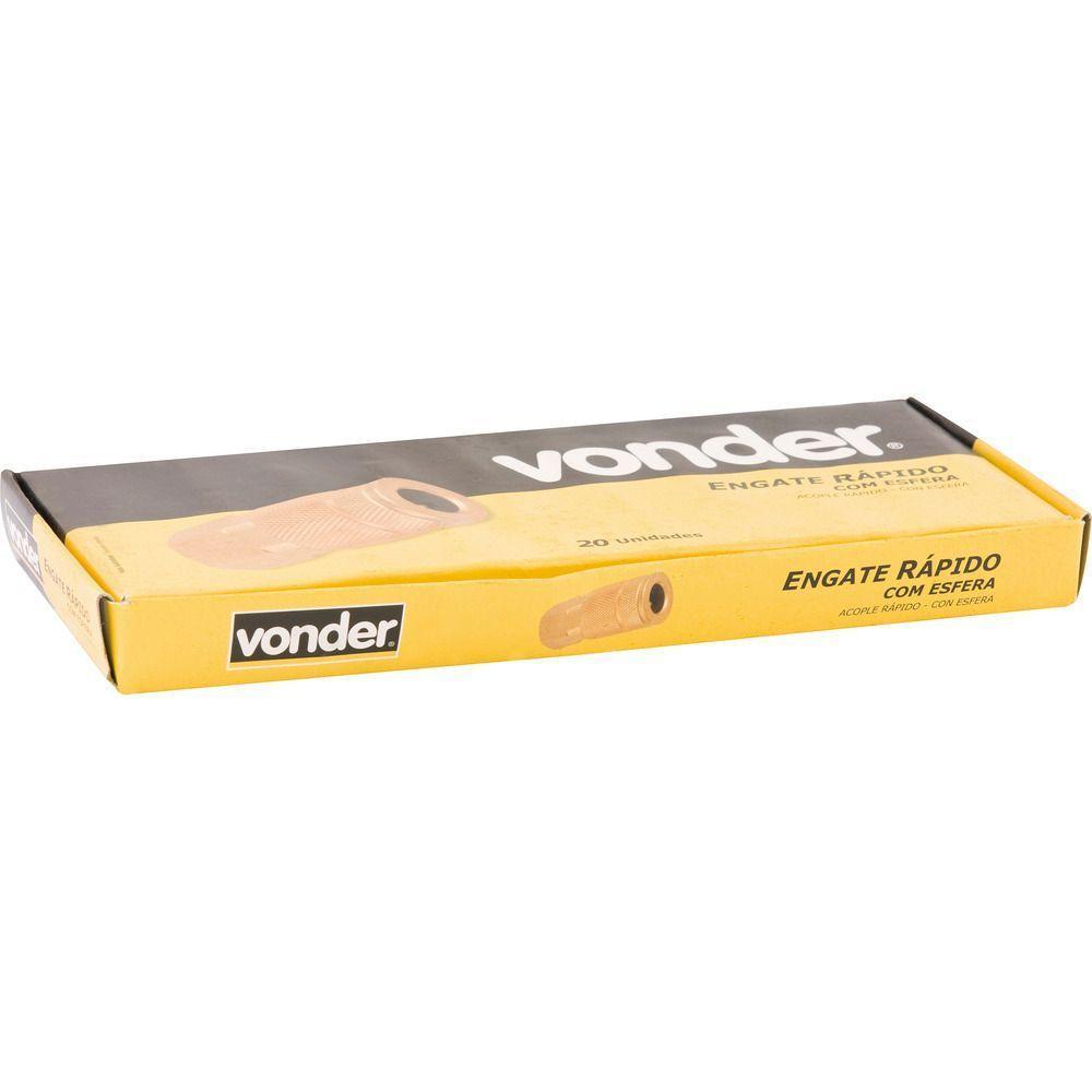 Engate Rápido Fêmea 1-4" Npt Latão Esfera Vonder - 3