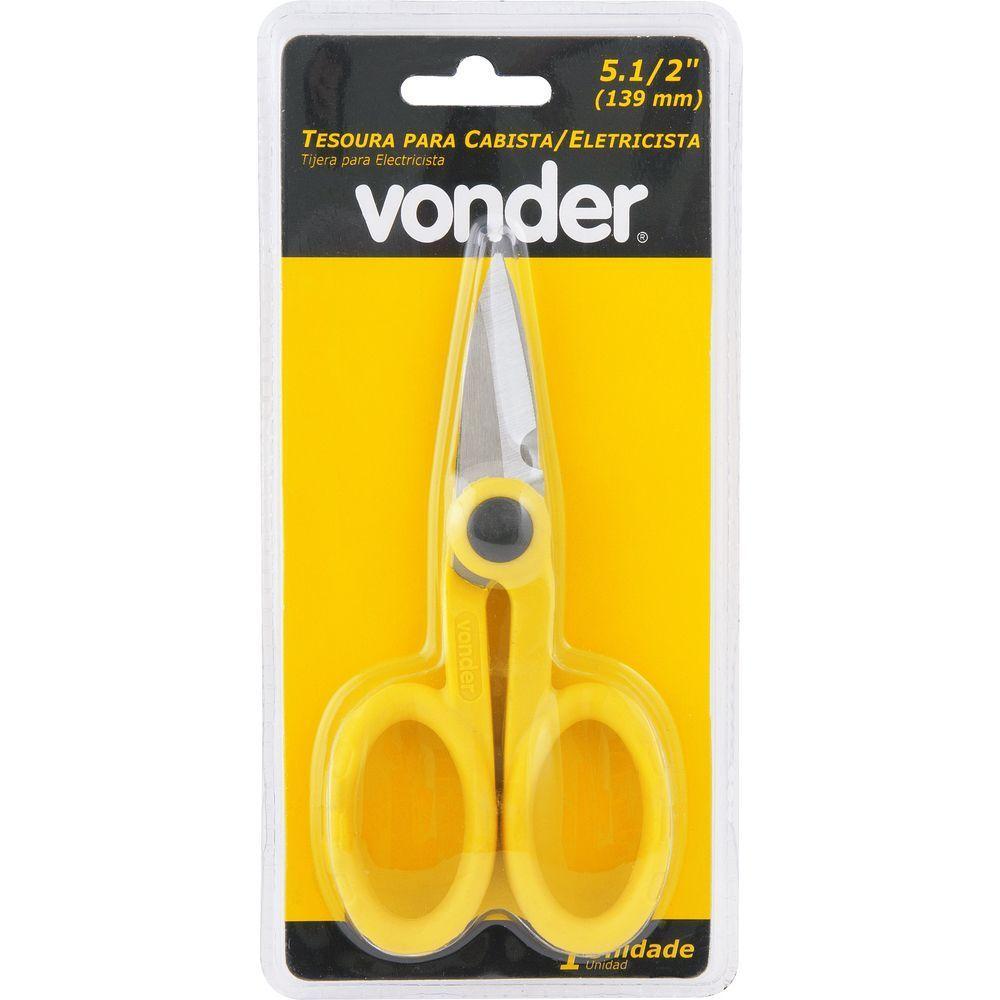 Tesoura Para Cabista 5.1-2" Aço Inox Cabo Plástico - Vonder - 4