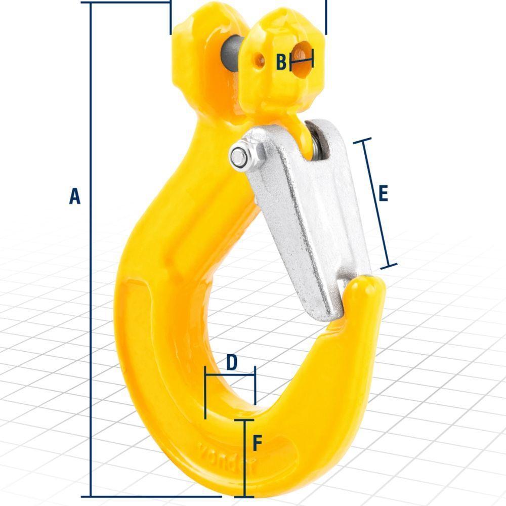 Gancho Clevis 10mm 3,2t C- Trava Uso Industrial Vonder Plus - 3