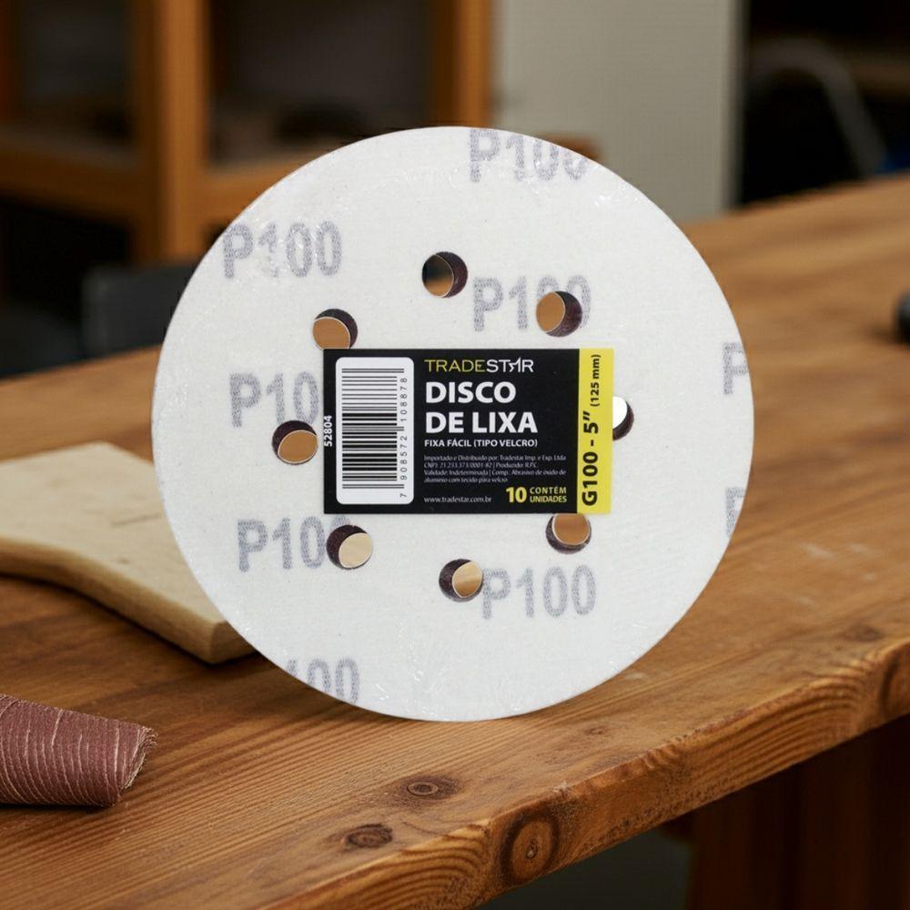 Disco Lixa 125 Mm G100 Alvenaria Com Fixador Tradestar - 4