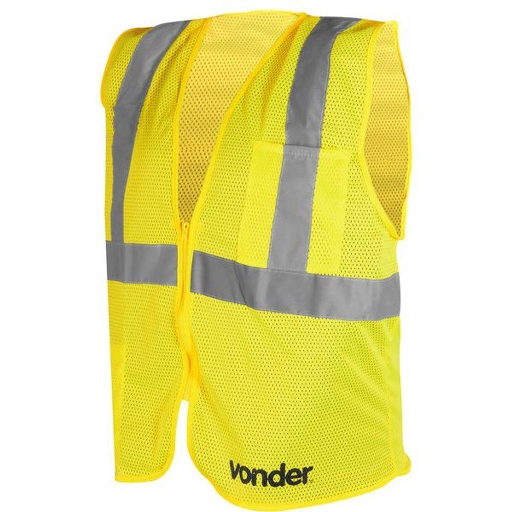 Colete Refletivo Bolso Amarelo Ziper Cv104 Vonder - 2