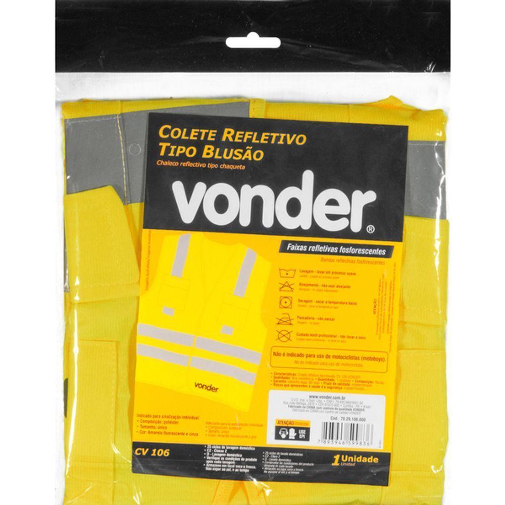 Colete Refletivo Bolso Amarelo Cv106 Vonder - 2