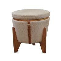 Puff Banqueta Fênix Baú Mesa Castellar Móbile Linho Bege - 1