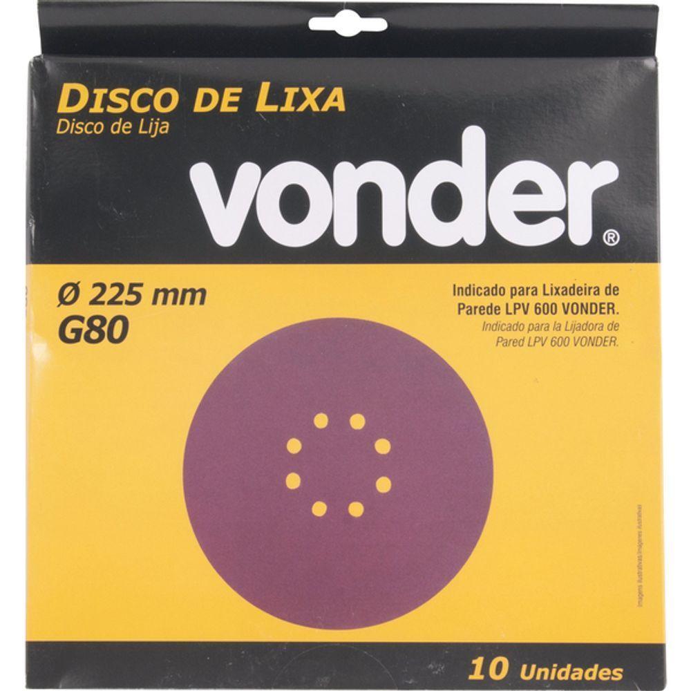 Disco Lixa G80 Para Lixadeira Lpv600 Com 10 Peças Vonder - 3