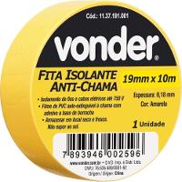 Fita Isolante Pvc 19mmx10m Amarela Anti Chama Peça Vonder - 1