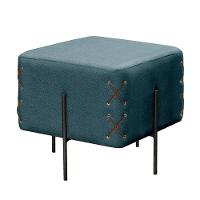 Puff Banqueta Eros Luxo Preto Castellar Móbile Linho Azul Linho Azul - 1