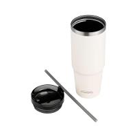 Copo Térmico Com Canudo Plasvale 900ml Creme - 1