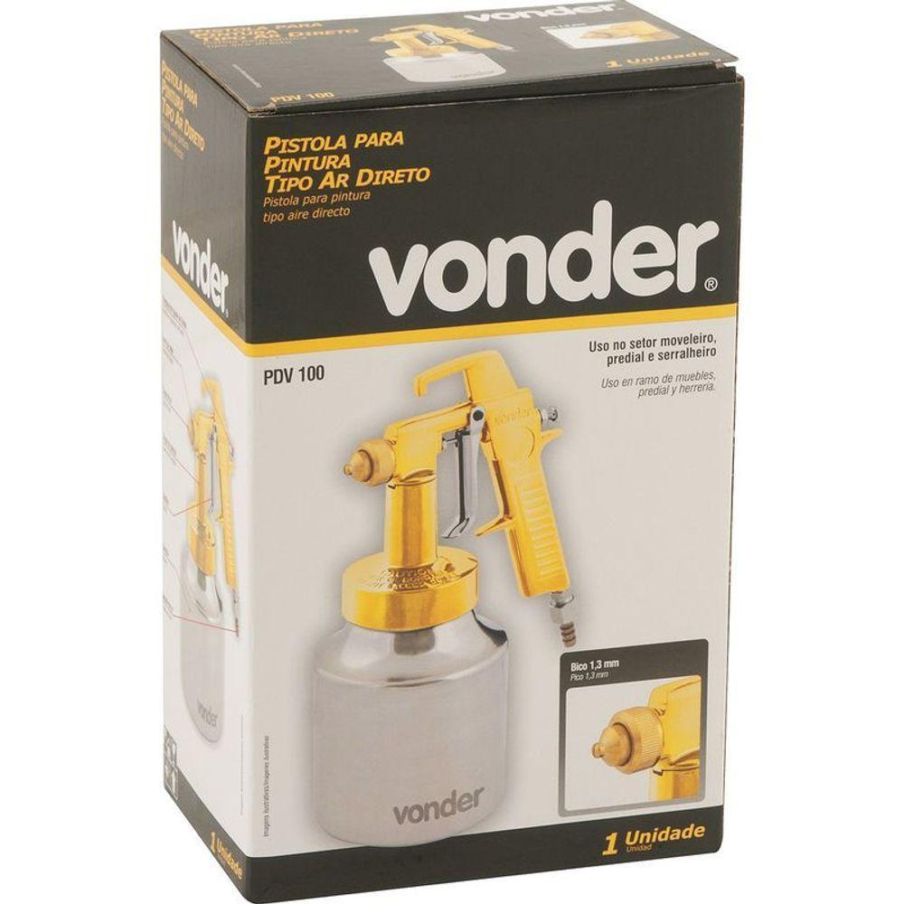 Pistola Pintura Ar Direto 1,3mm 5,6 Pcm Caneca Alumin Vonder - 2