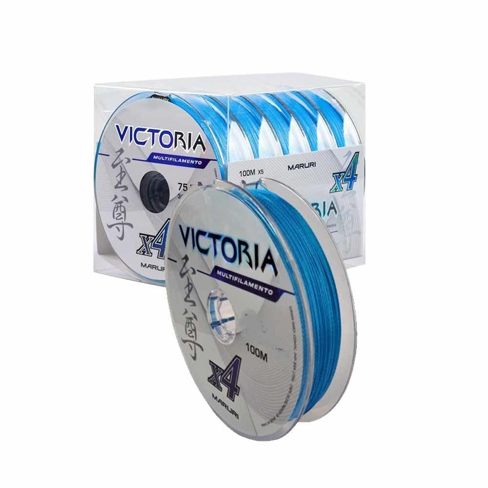 Linha De Pesca Multifilamento 4 Fios Victoria Azul 100m Tamanho 0,40mm - 5
