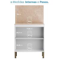 Balcão Com Tampo E Painel Art 80 Cm 2 Portas Kit's Paraná Cor:branco ártico - 3
