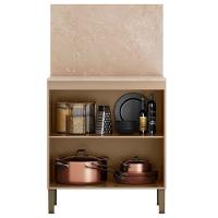 Balcão Com Tampo E Painel Art 80 Cm 2 Portas Kit's Paraná Cor:vanilla