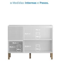 Balcão Para Pia Art 120 Cm 3 Portas Kit's Paraná Cor:branco ártico