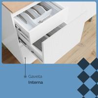 Balcão Para Pia Art 120 Cm 3 Portas Kit's Paraná Cor:branco ártico - 5