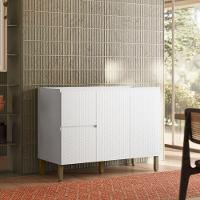 Balcão Para Pia Art 120 Cm 3 Portas Kit's Paraná Cor:branco ártico - 6